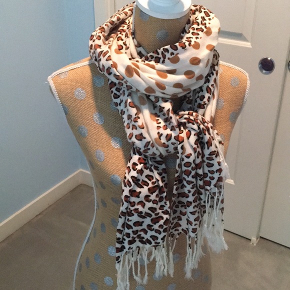 pashmina Accessories - Pashmina scarf with polka dots and leopard print!